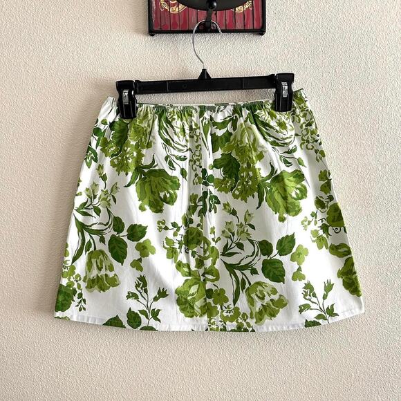 handmade white green floral print mini skirt - Picture 11 of 11